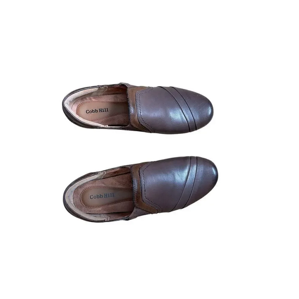 Cobb Hill By Rockport Bark Leather Laurel Slip On Shoes Size 6.5 Classy Comfort